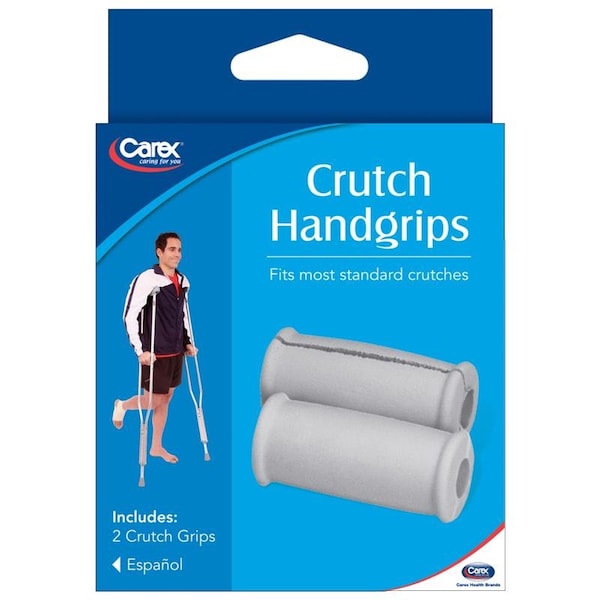 Carex Health Brands Gray Crutch Handgrips Rubber/Stainless Steel 1.5 in. H X 1.5 in. L FGA95400 0000 - main